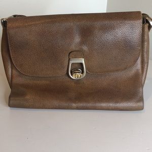 Vintage Gucci Brown Leather Shoulder Bag